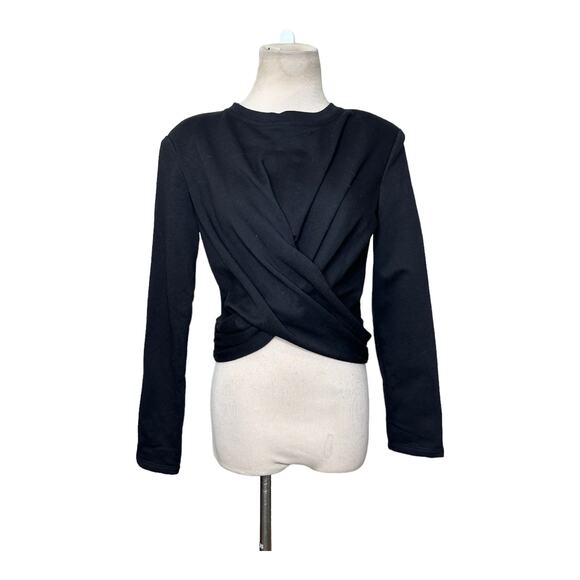 ASTR The Label Black Moxie Cropped Twist Front Top Size Small - Picture 10 of 11